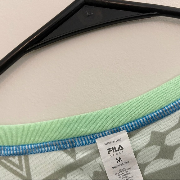 Fila reversible mint green long sleeve top activewear athletic apparel running - Picture 4 of 5